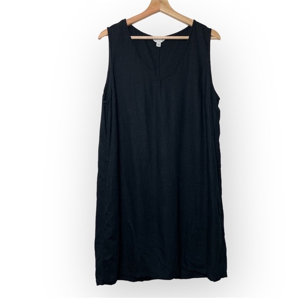 Orvis Dresses & Skirts - Orvis Women’s Black Coastal Linen Blend Sleeveless Mini Sheath Dress Size Large